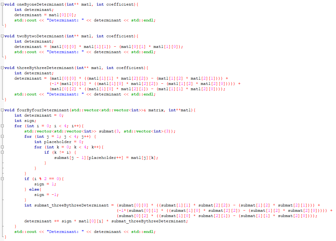 Determinant computation