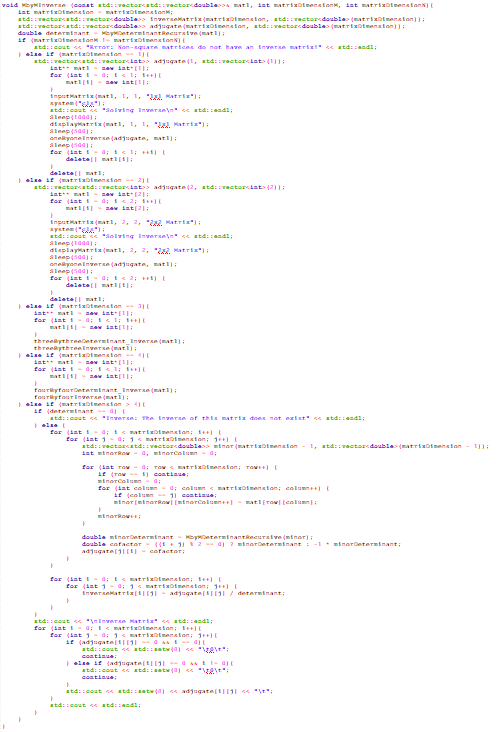 MxM determinant expansion